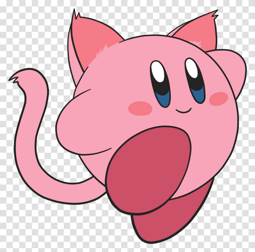 Blue Eyes Cat And Cat Ears Image Kirby With Cat Ears, Mouth, Lip Transparent Png