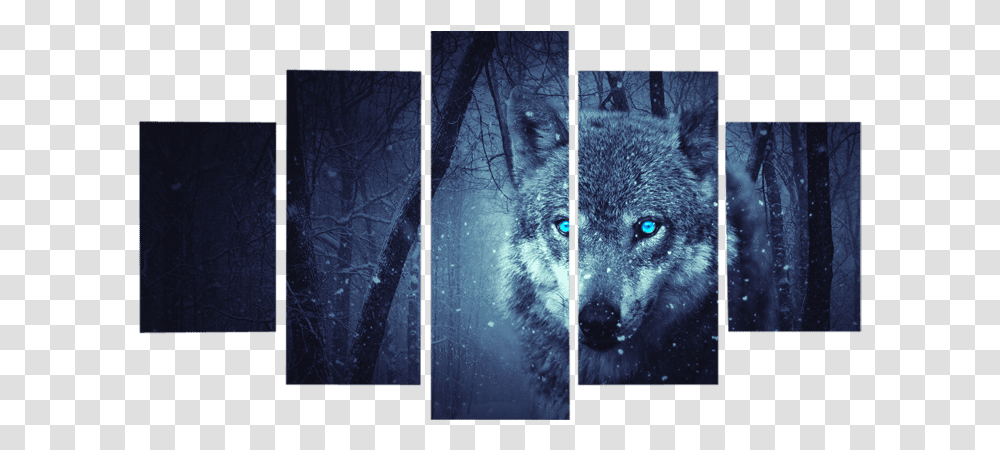 Blue Eyes Wolf In Forest Canvas Wall ArtClass Wolf, Mammal, Animal, Dog, Pet Transparent Png