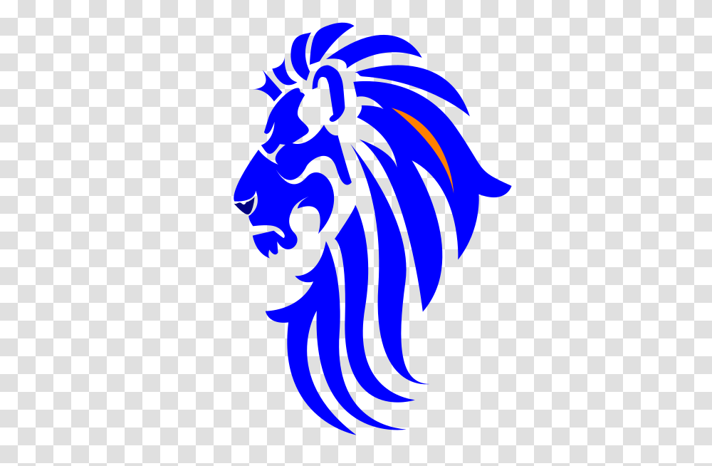 Blue Face Lion Head Clip Art, Floral Design, Pattern Transparent Png