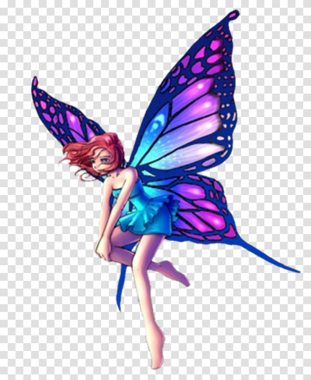 Blue Fairy Wings Fairy, Purple, Art, Person, Human Transparent Png