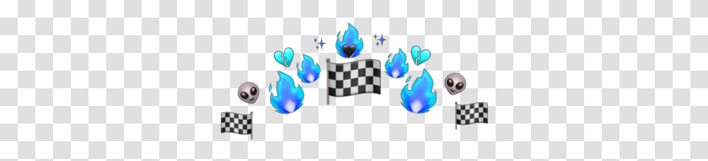 Blue Flame Alien Checkerboard Emoji Crown Sparkle Game Controller, Halloween Transparent Png