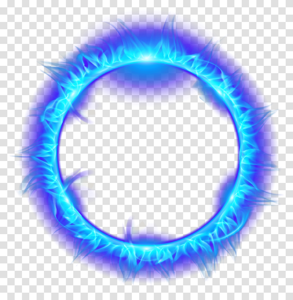 Blue Flame Burning Ring Of Fire Blue Fire Ring, Light, Neon, Person, Human Transparent Png