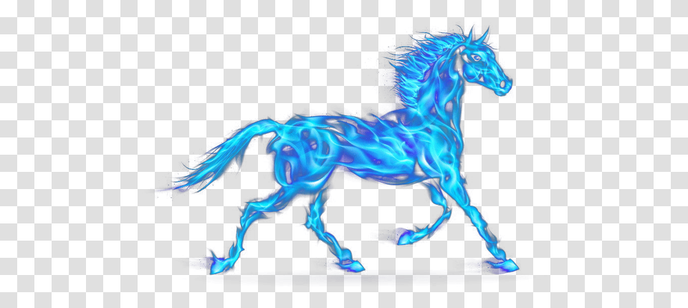 Blue Flame Horse Download Blue Fire Horse, Mammal, Animal, Pattern, Fractal Transparent Png