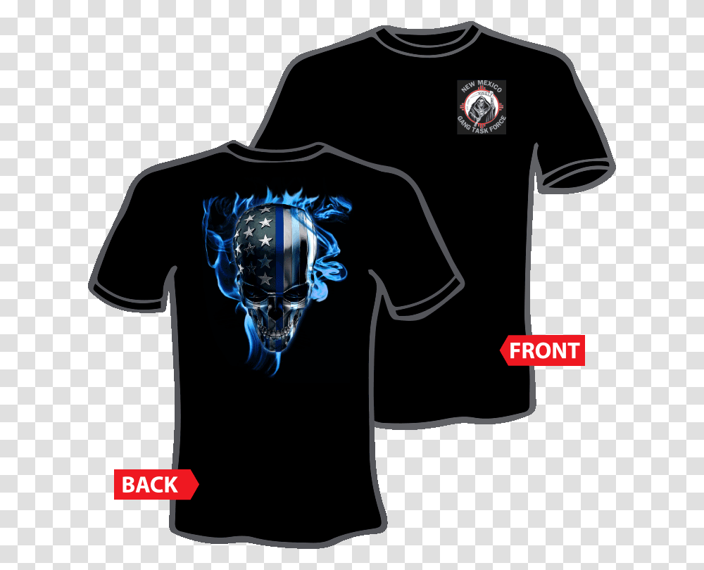 Blue Flame Skull T Shirt Active Shirt, Apparel, Sleeve, Jersey Transparent Png