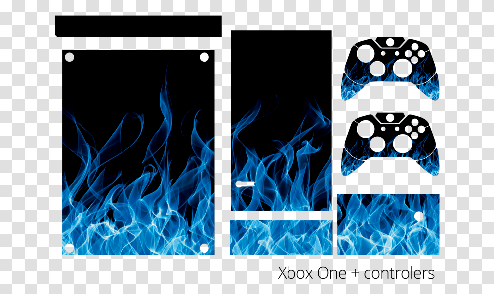 Blue Flames Xbox Skin Sticker Aesthetic Royal Blue Blue, Fire, Pattern, Fractal, Ornament Transparent Png