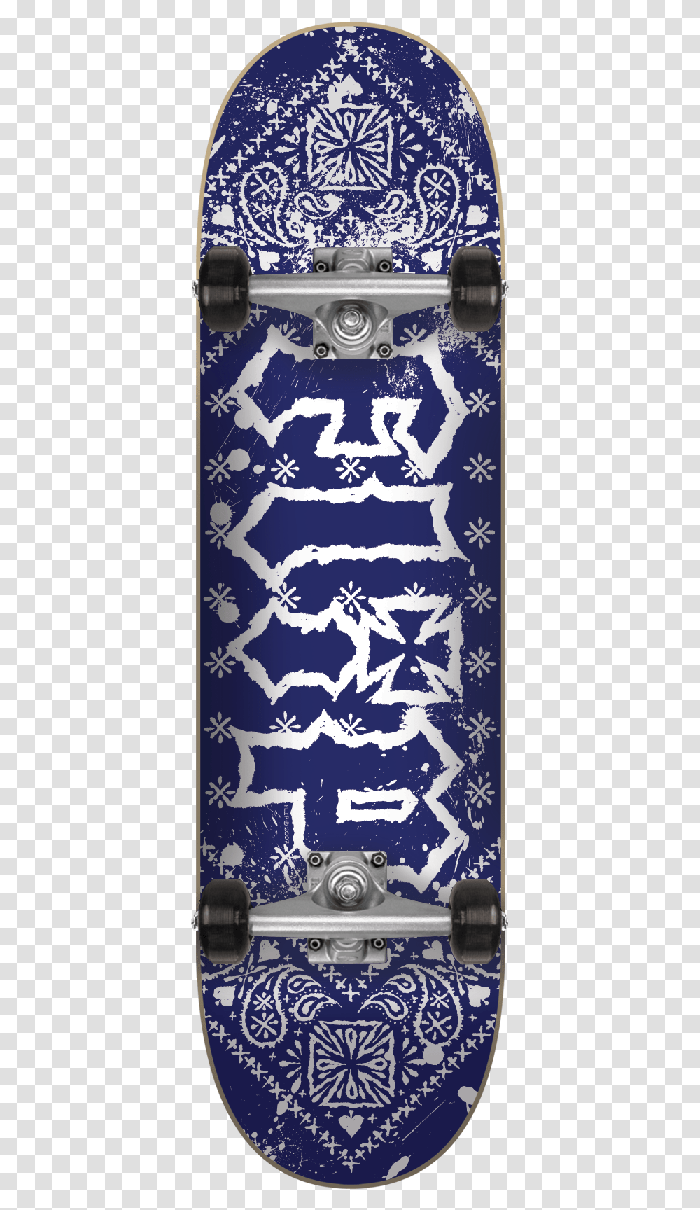 Blue Flip Bandana Skateboard, Floral Design, Pattern Transparent Png