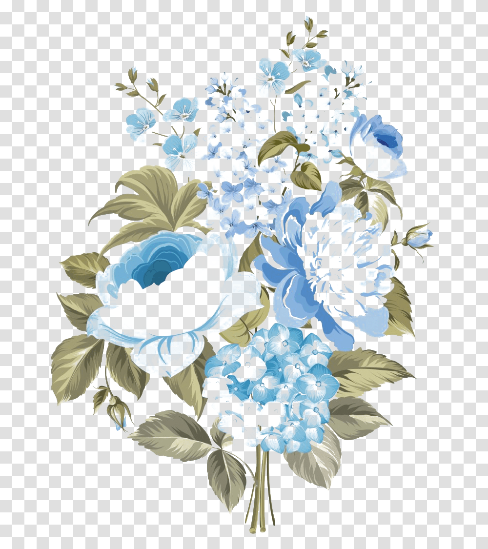 Blue Floral Background Image Vintage Blue Flower Vector, Floral Design, Pattern Transparent Png