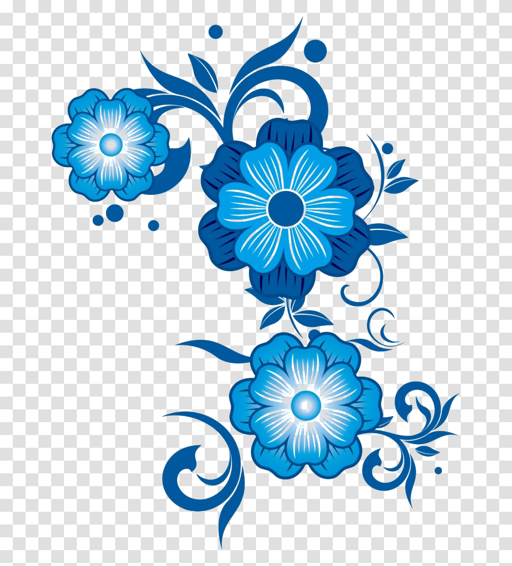 Blue Floral File Blue Flower Vector, Floral Design, Pattern Transparent Png