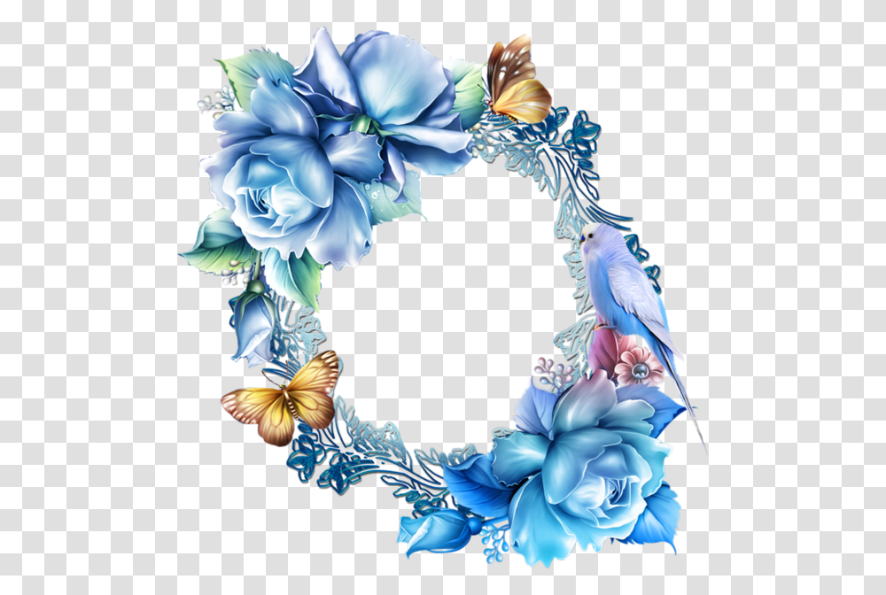 Blue Flower Border Blue Flowers Border Design, Pattern, Floral Design Transparent Png