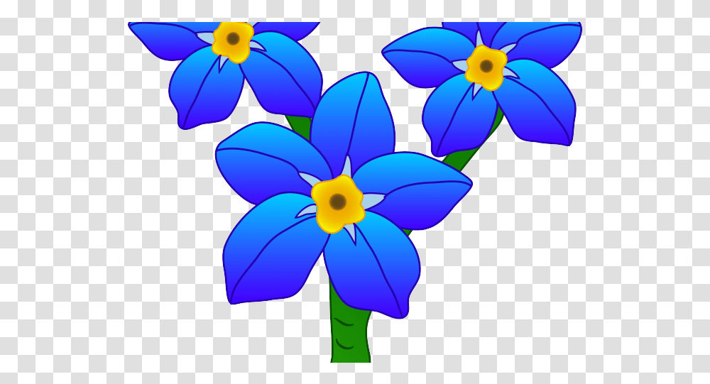 Blue Flower Clipart Single Forget Me Not Flower Cartoon, Plant, Petal, Anther, Iris Transparent Png