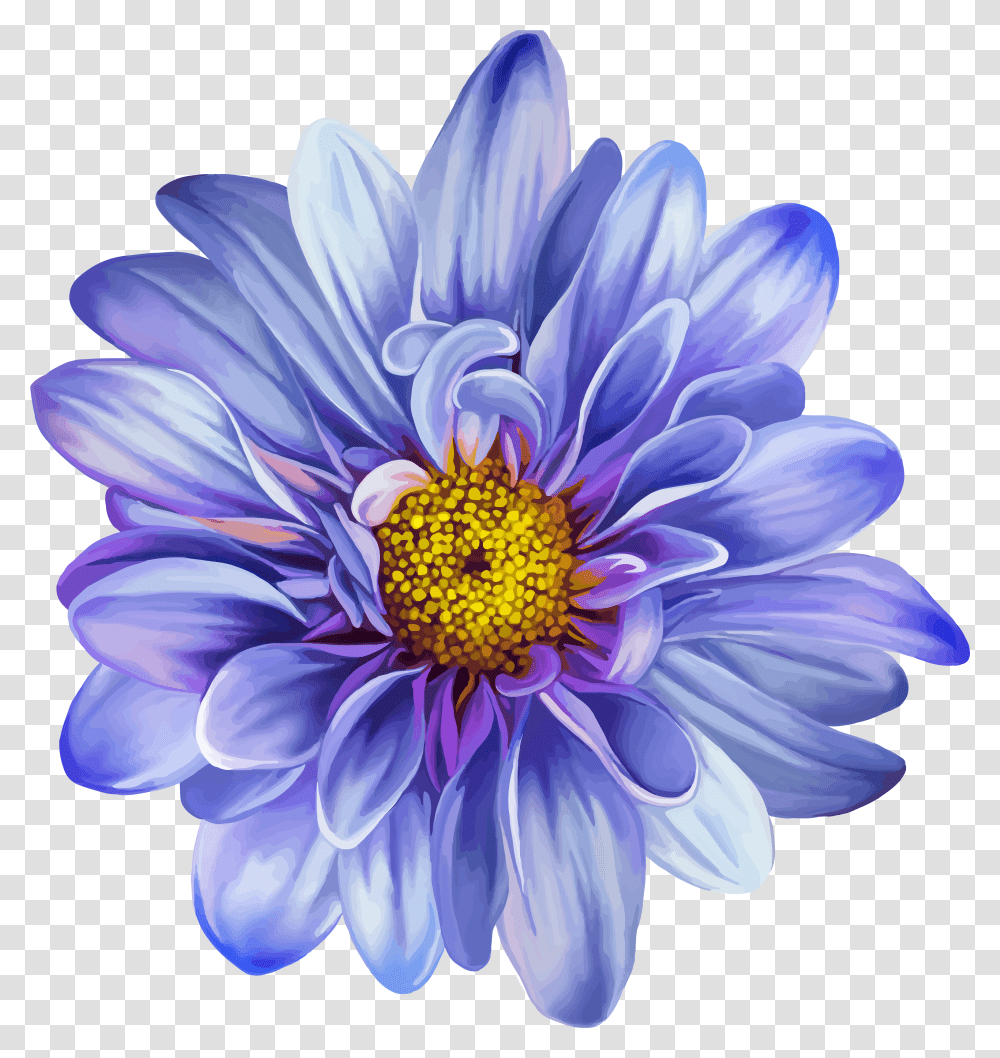 Blue Flower Drawing Blue Flower Drawing, Plant, Pollen, Dahlia, Blossom Transparent Png
