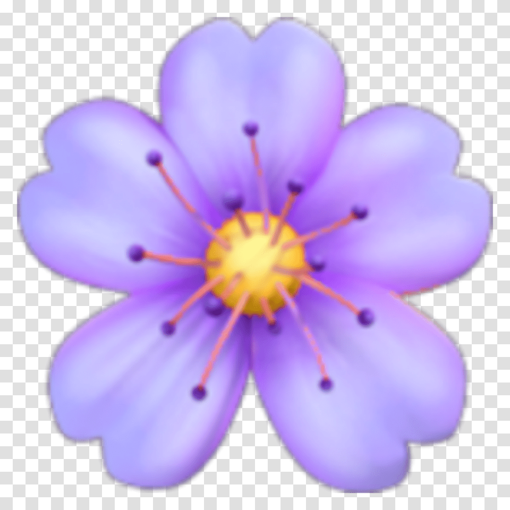 Blue Flower Emoji, Plant, Blossom, Geranium, Anther Transparent Png