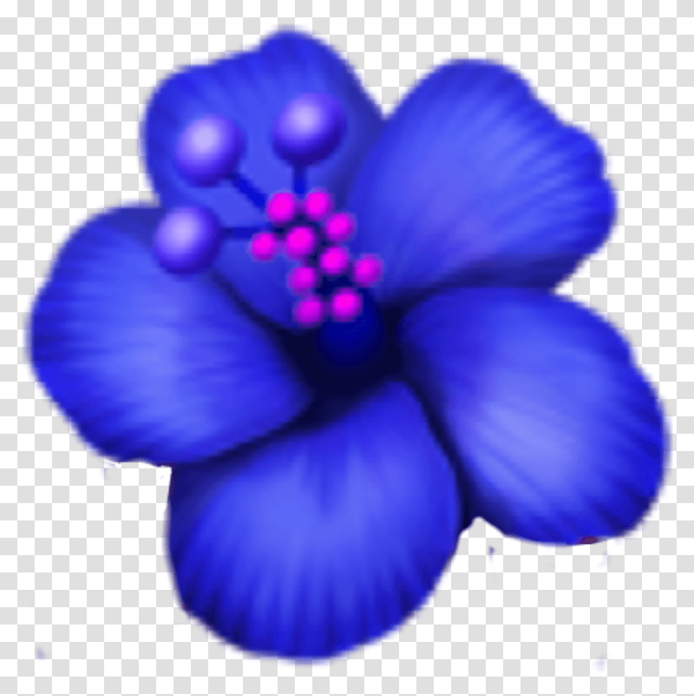 Blue Flower Emoji, Plant, Petal, Blossom, Anther Transparent Png