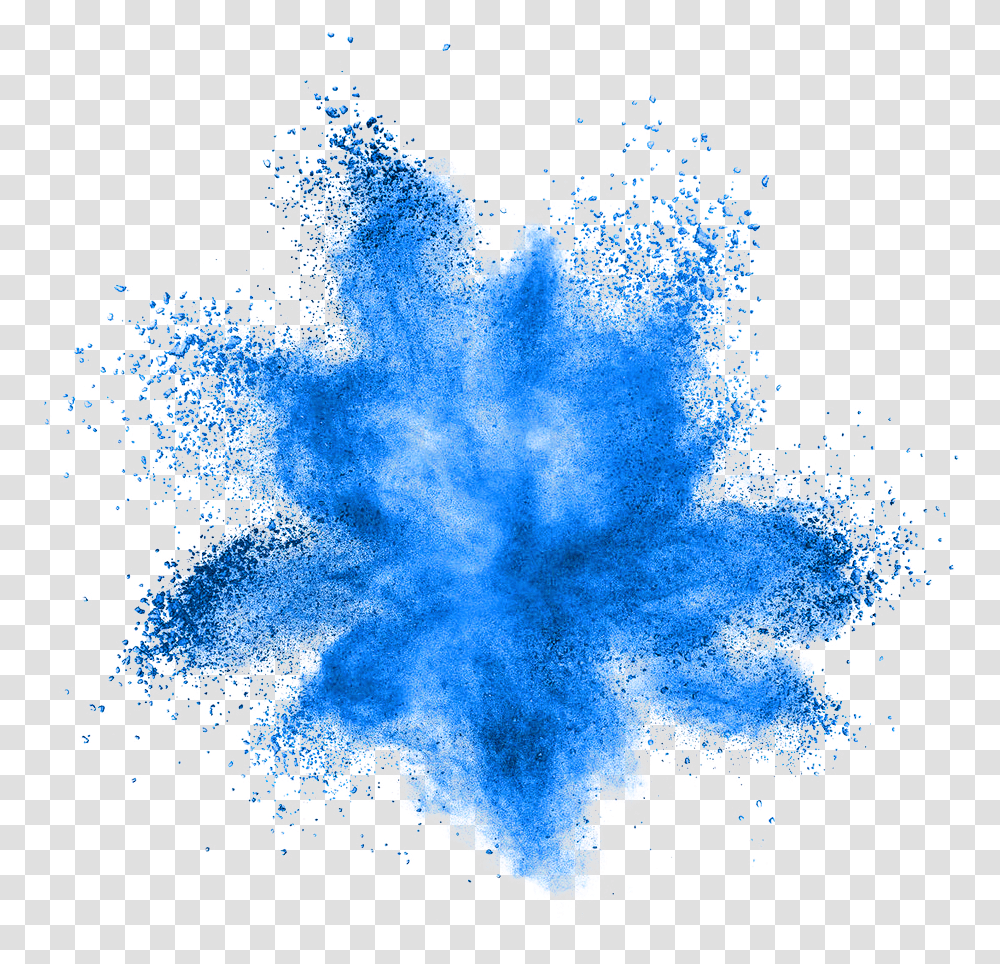 Blue Flower Explosion Photography Effect Element Sand Background Color Explosion, Snowflake, Pattern, Fractal Transparent Png