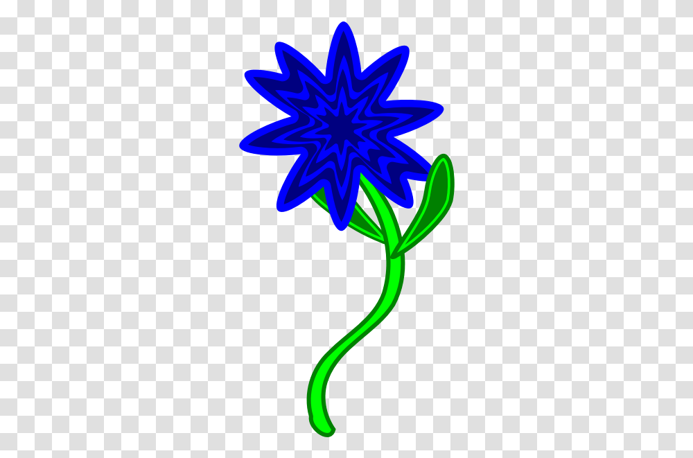 Blue Flower Hippy Single Flower With Stem Clipart, Plant, Blossom, Light Transparent Png