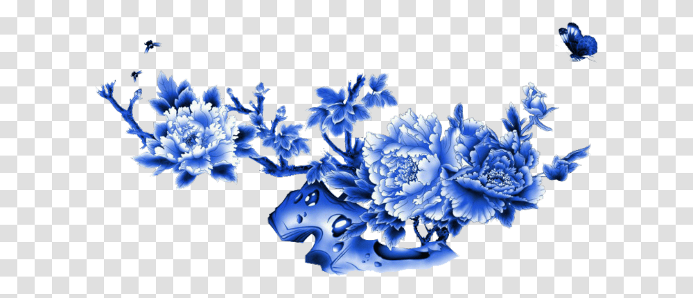 Blue Flower Sea Freetoedit Mimi Sticker Ftestickers Ppt, Pattern, Fractal, Ornament, Snowflake Transparent Png