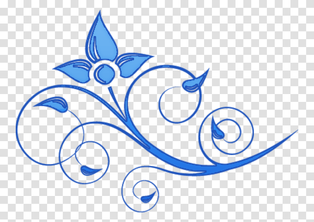 Blue Flower Swirl Design, Floral Design, Pattern Transparent Png