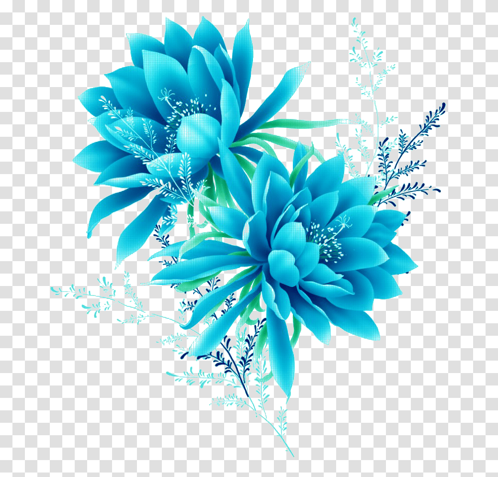 Blue Flowers Background Background Blue Flower, Pattern, Ornament, Fractal, Plant Transparent Png
