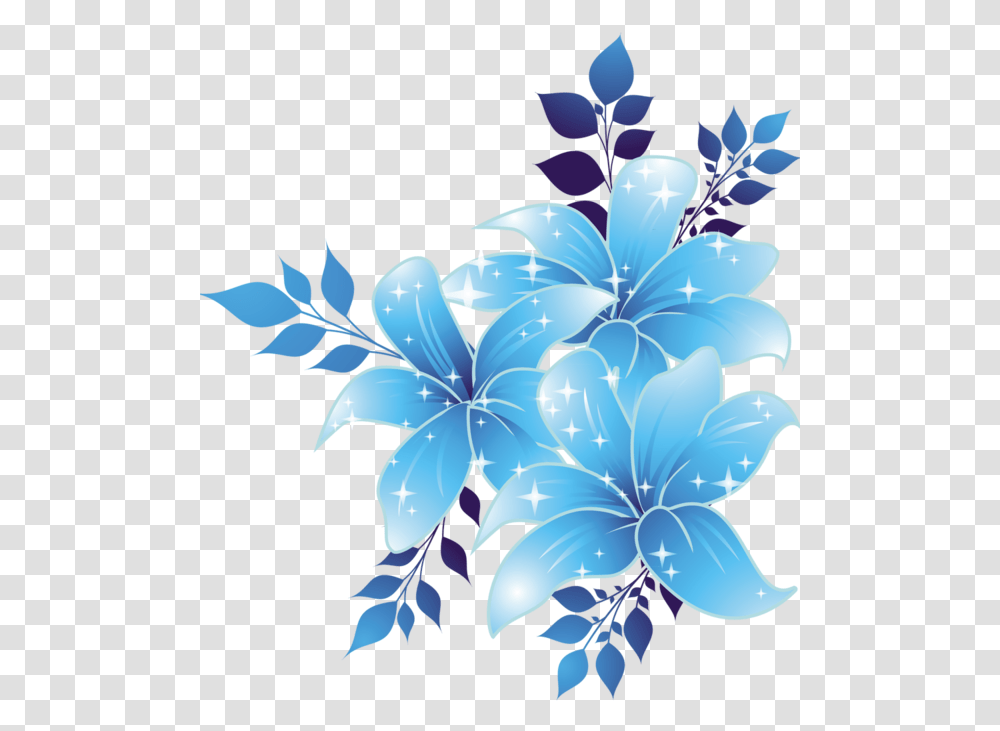 Blue Flowers Clipart Borders Blue Flower Background, Graphics, Floral Design, Pattern, Plant Transparent Png