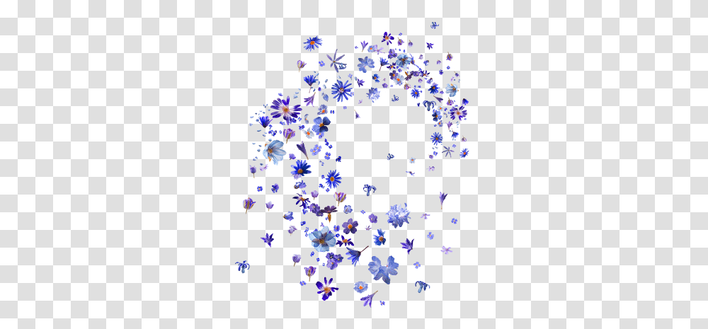 Blue Flowers, Confetti, Paper Transparent Png