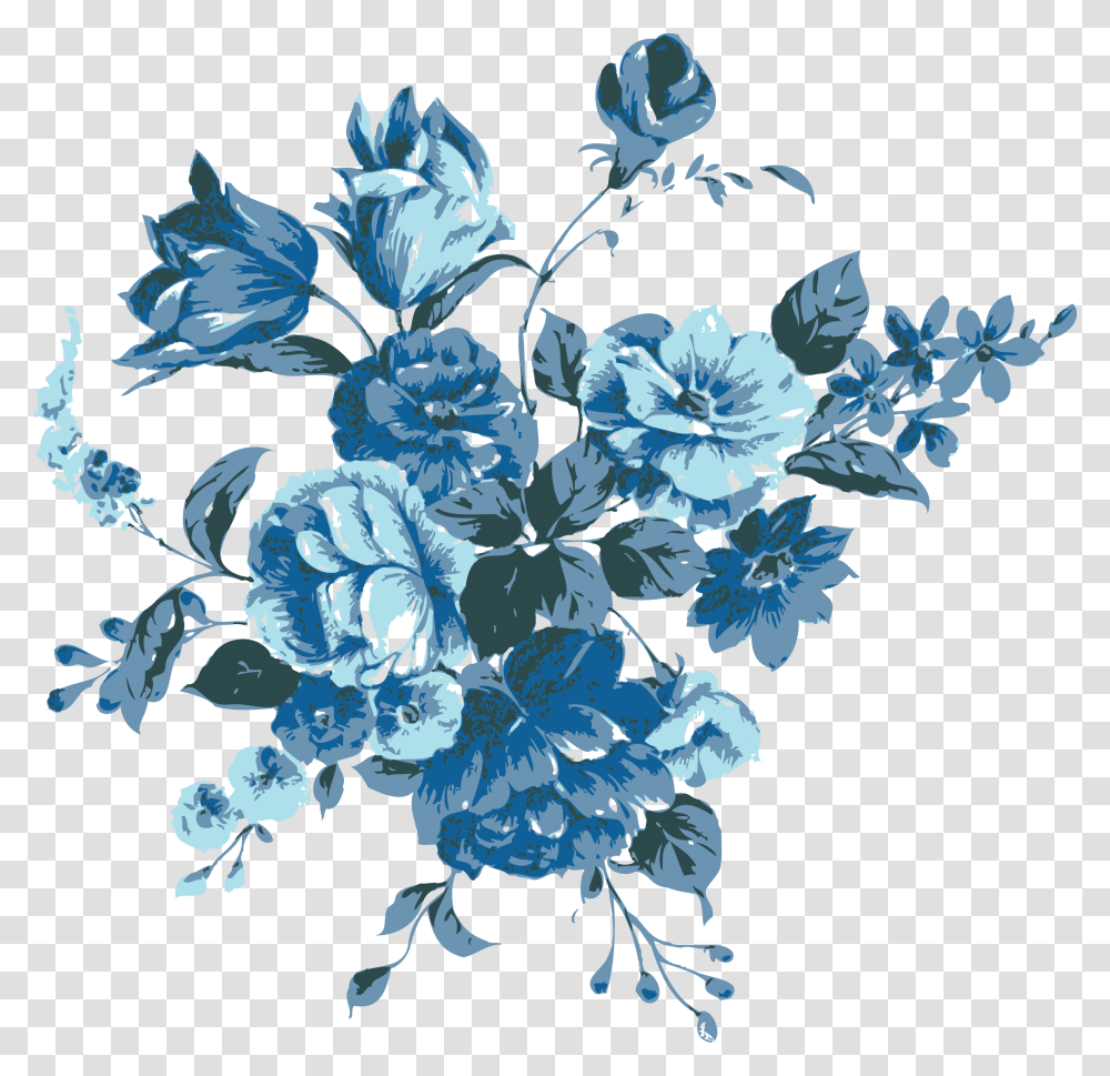 Blue Flowers Vector Hand Blue Flowers, Plant, Graphics, Art, Floral Design Transparent Png