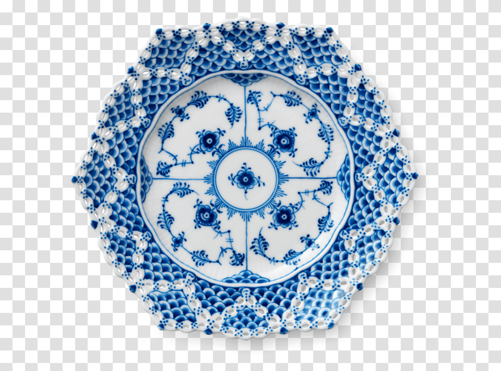 Blue Fluted Full Lace Plate With Double Lace Border Royal Copenhagen, Porcelain, Pottery, Diaper Transparent Png