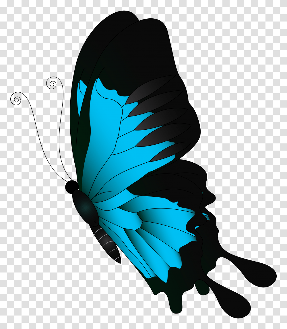 Blue Flying Butterfly Clip, Bluebird, Animal Transparent Png