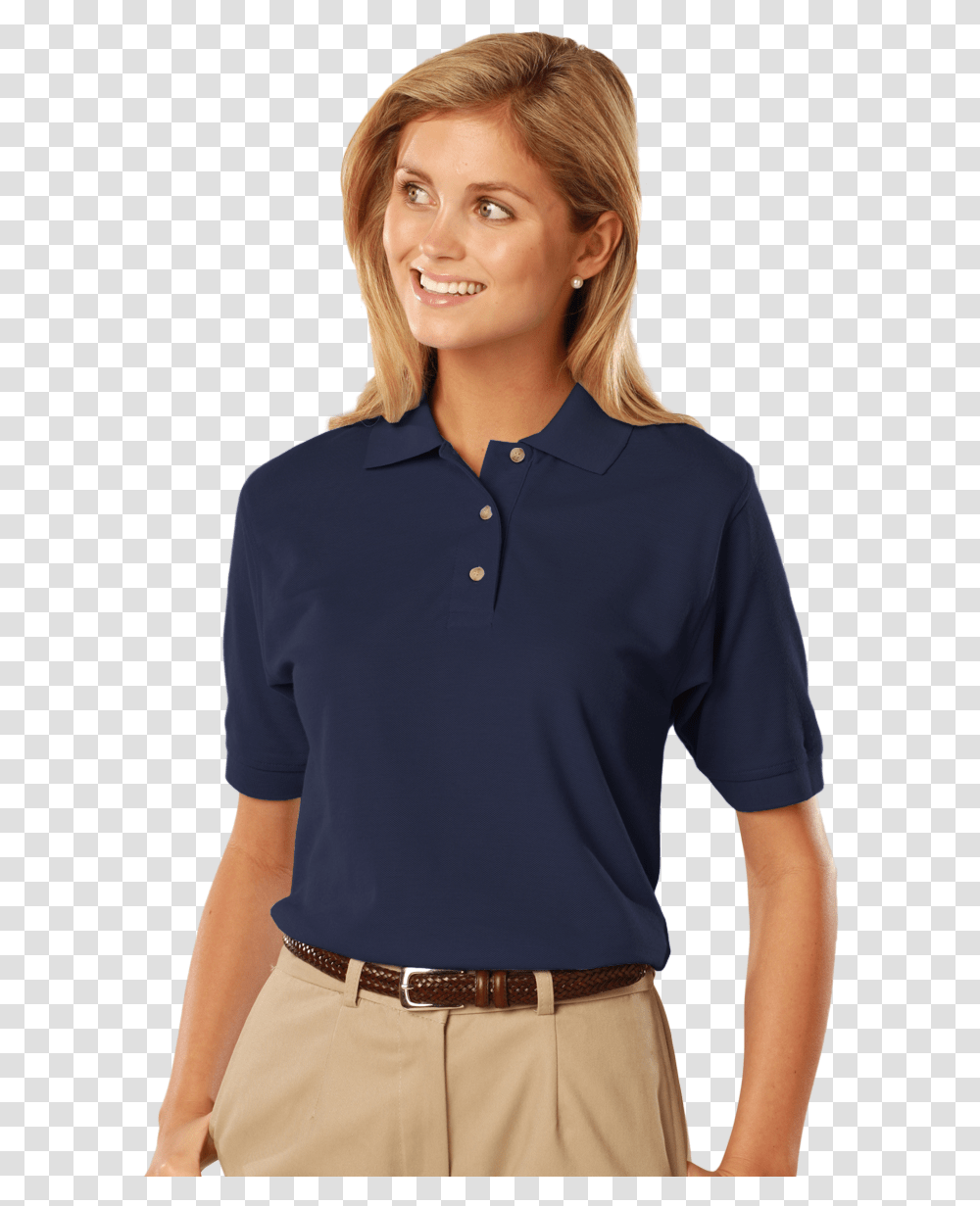 Blue Generation Women Polo Shirt, Apparel, Sleeve, Person Transparent Png