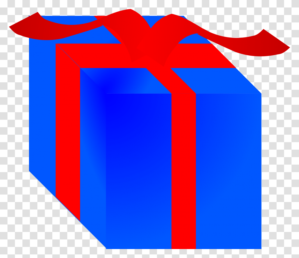 Blue Gift Box Wrapped With Red Ribbon Clip Arts Gift Box Clip Art Transparent Png