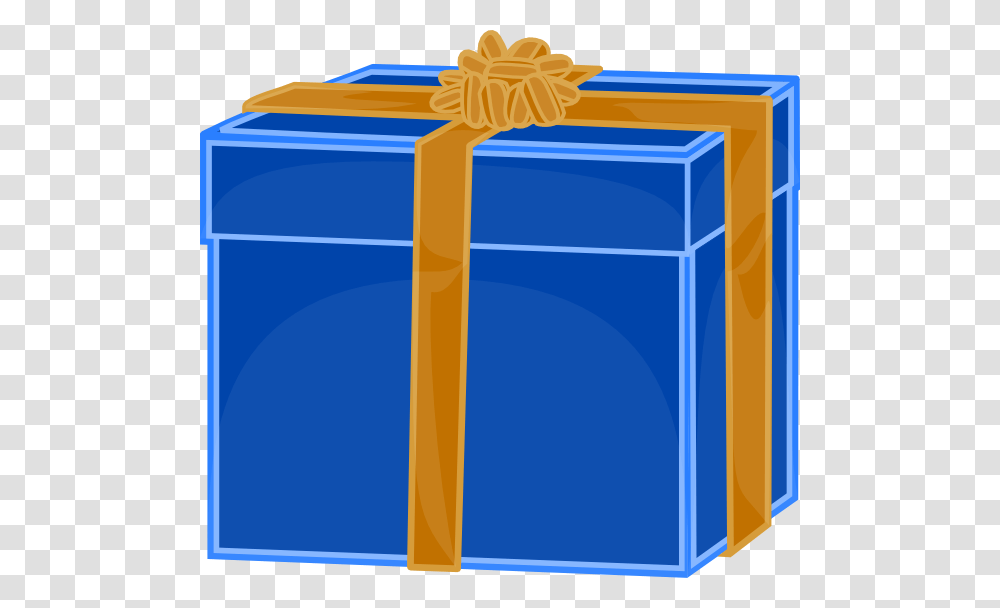 Blue Gift With Golden Ribbon Clip Art, Mailbox, Letterbox, Gate Transparent Png