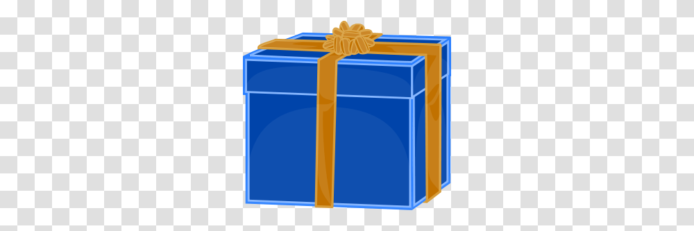 Blue Gift With Golden Ribbon Clip Arts For Web, Mailbox, Letterbox Transparent Png