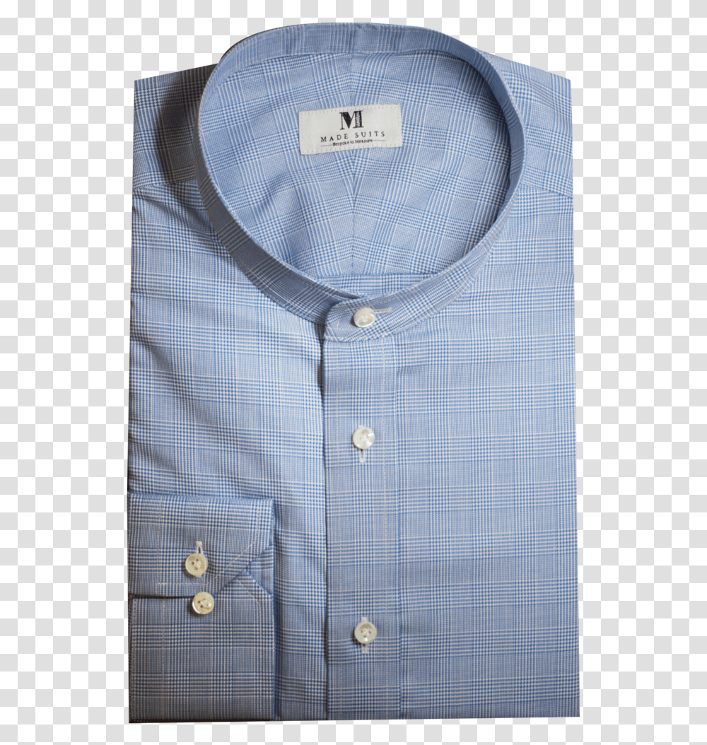 Blue Glen Checks Mandarin Collar Made To Measure Shirts Button, Apparel, Home Decor, Linen Transparent Png