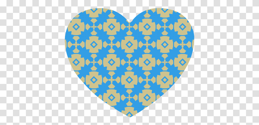 Blue Gold Geometric Heart Shaped Mousepad Heart, Rug, Applique Transparent Png