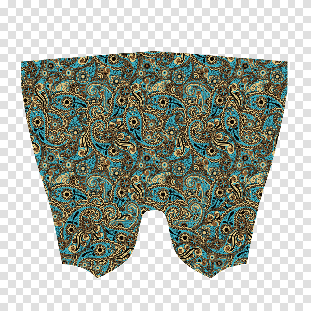 Blue Gold Paisley Decz Footwear, Rug, Pattern, Tie, Accessories Transparent Png