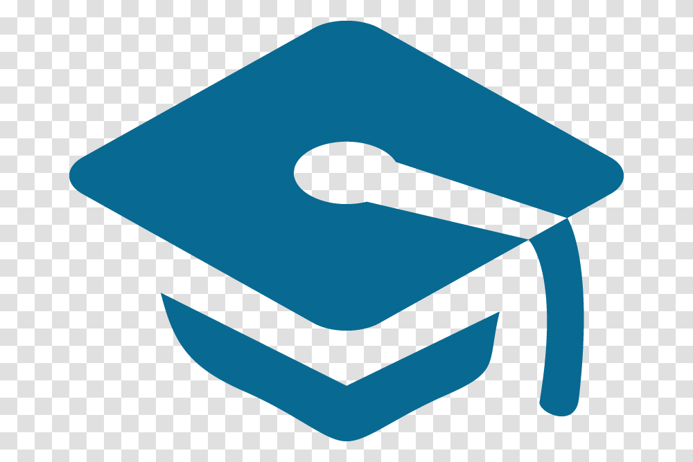 Blue Graduation Cap Education Blue Icon, Logo, Trademark, Recycling Symbol Transparent Png