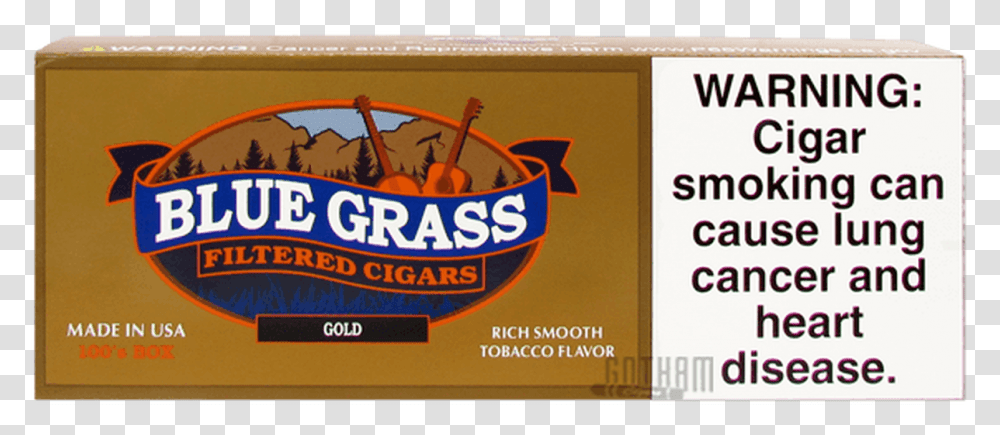 Blue Grass Filtered Cigars Gold 100 S Tan, Paper, Advertisement, Poster Transparent Png