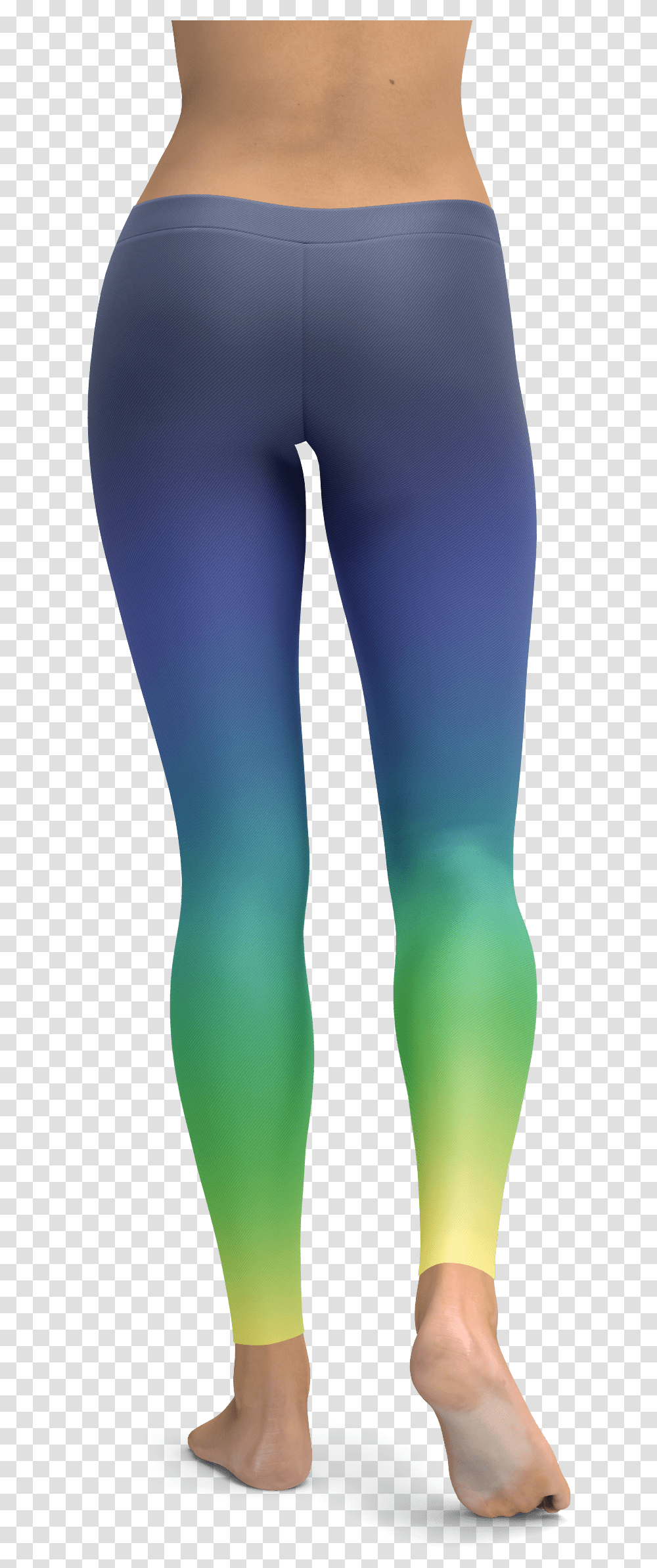 Blue Green Yellow Gradient Pattern Leggings Yoga Pants Tights, Apparel, Person, Human Transparent Png