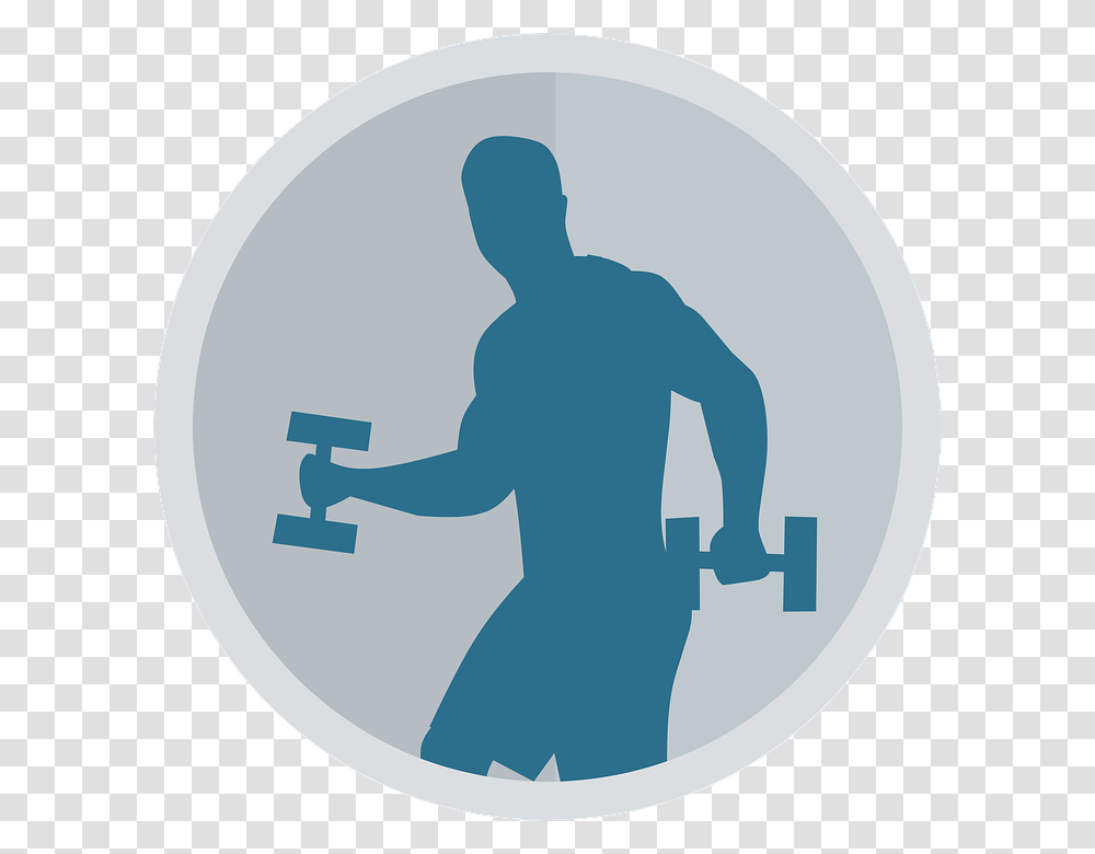 Blue Gym Icon, Person, Poster Transparent Png