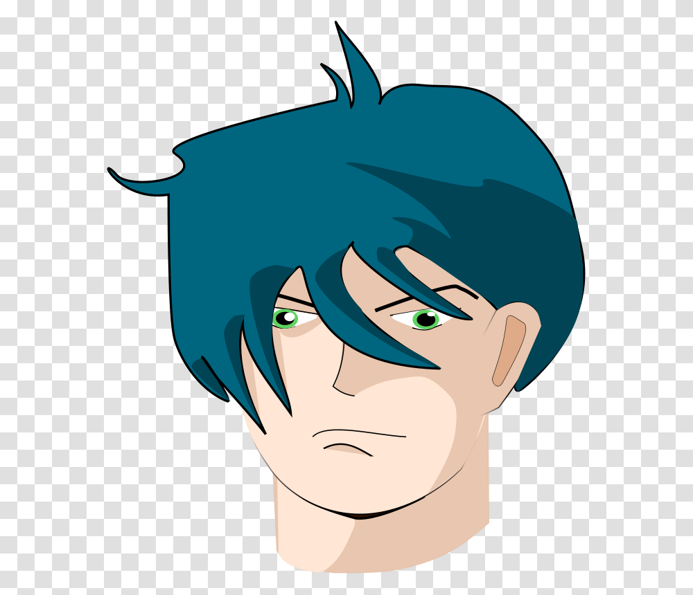 Blue Hair Man, Person, Book, Manga, Comics Transparent Png