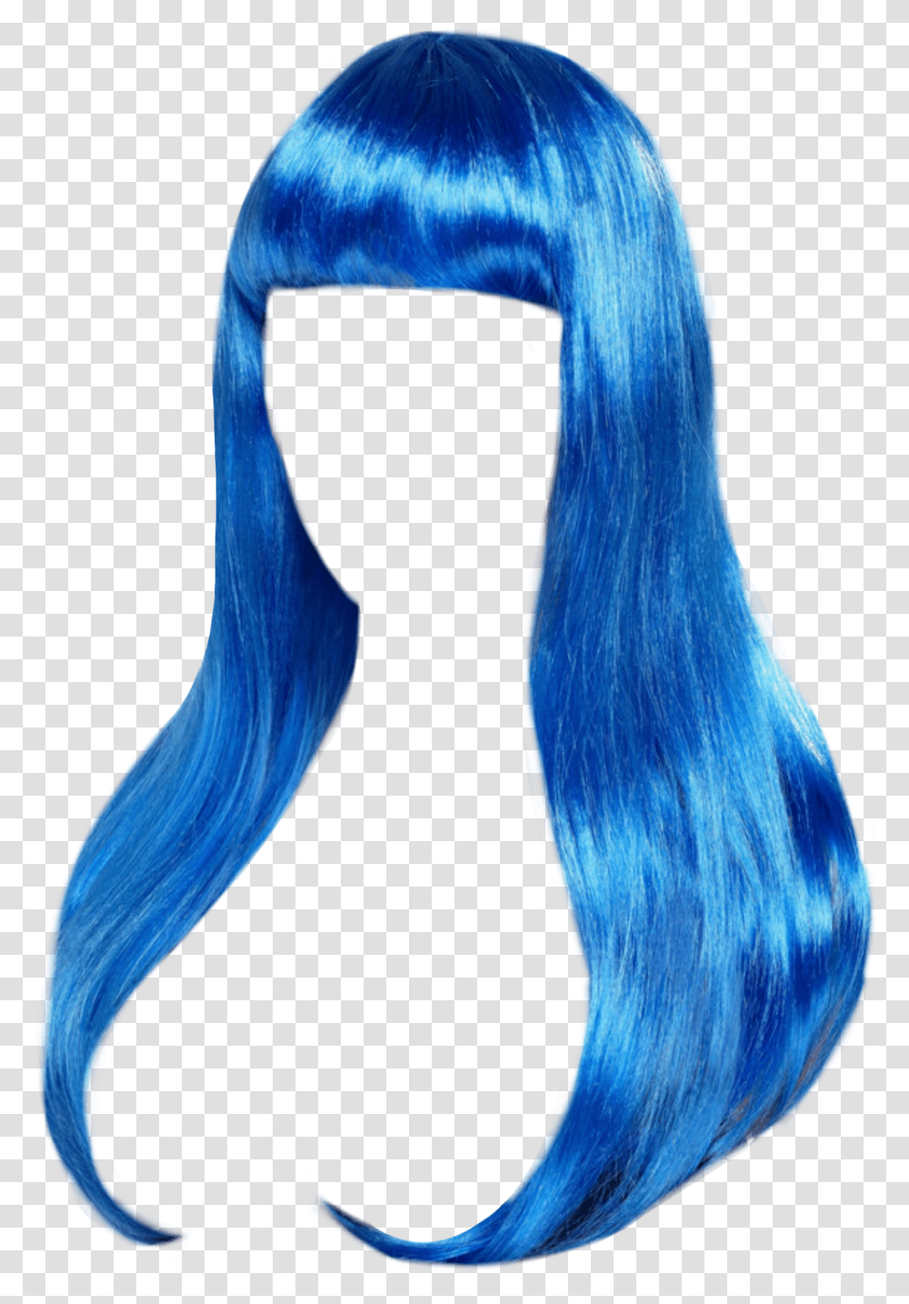 Blue Hair Wig Long Hair Longhair Azul Shiny Background Blue Wig Transparent Png