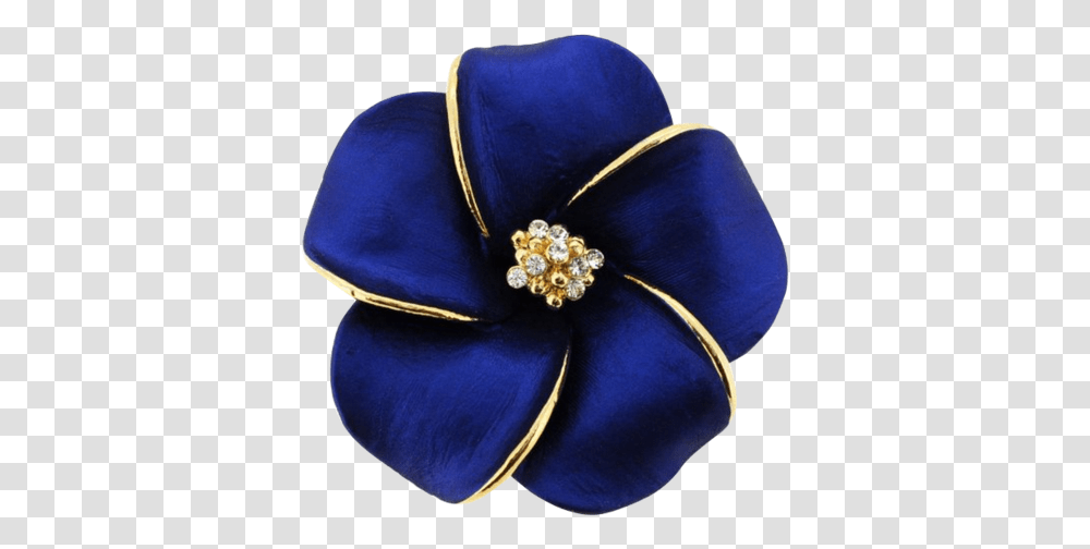 Blue Hawaiian Plumeria Flower Pin Swarovski Crystal Blue Brooch, Person, Human, Accessories, Accessory Transparent Png