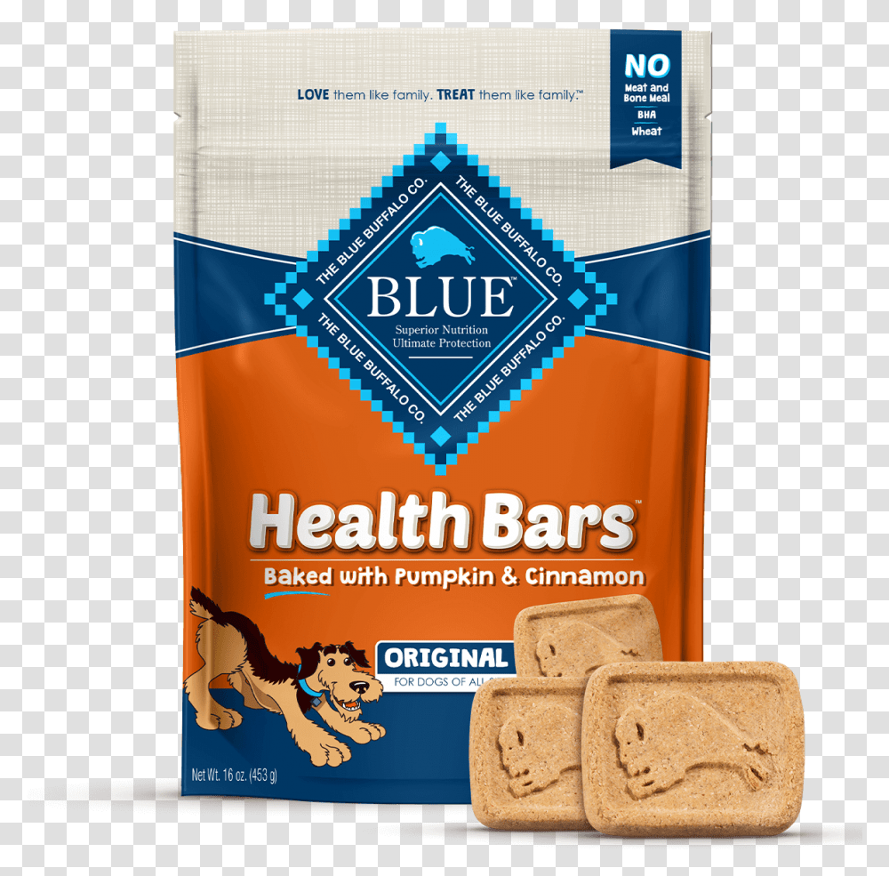 Blue Health Bars With Pumpkin And Cinnamon Dog Treats Blue Buffalo Dog Treats, Food, Cracker, Bread, Sweets Transparent Png