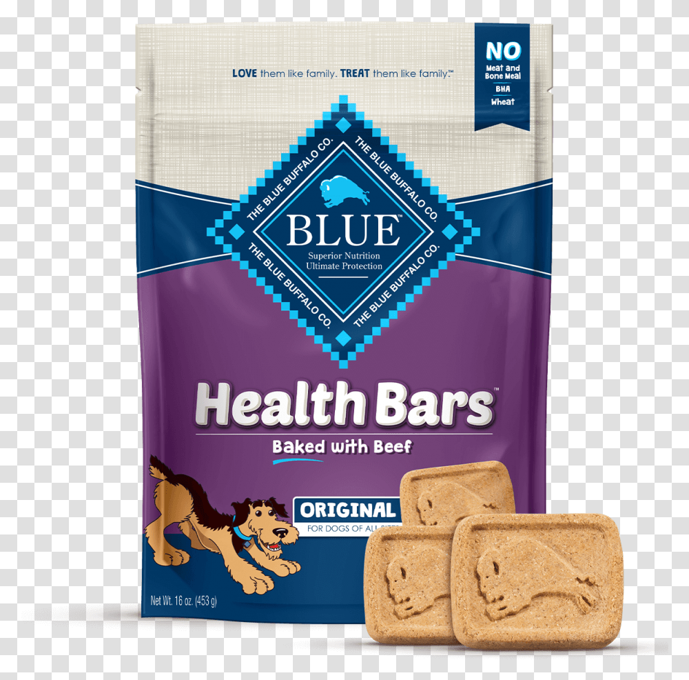 Blue Health Bars With Real Beef Dog Treats Blue Buffalo Dog Treats Health Bars, Food, Sweets, Confectionery, Cracker Transparent Png