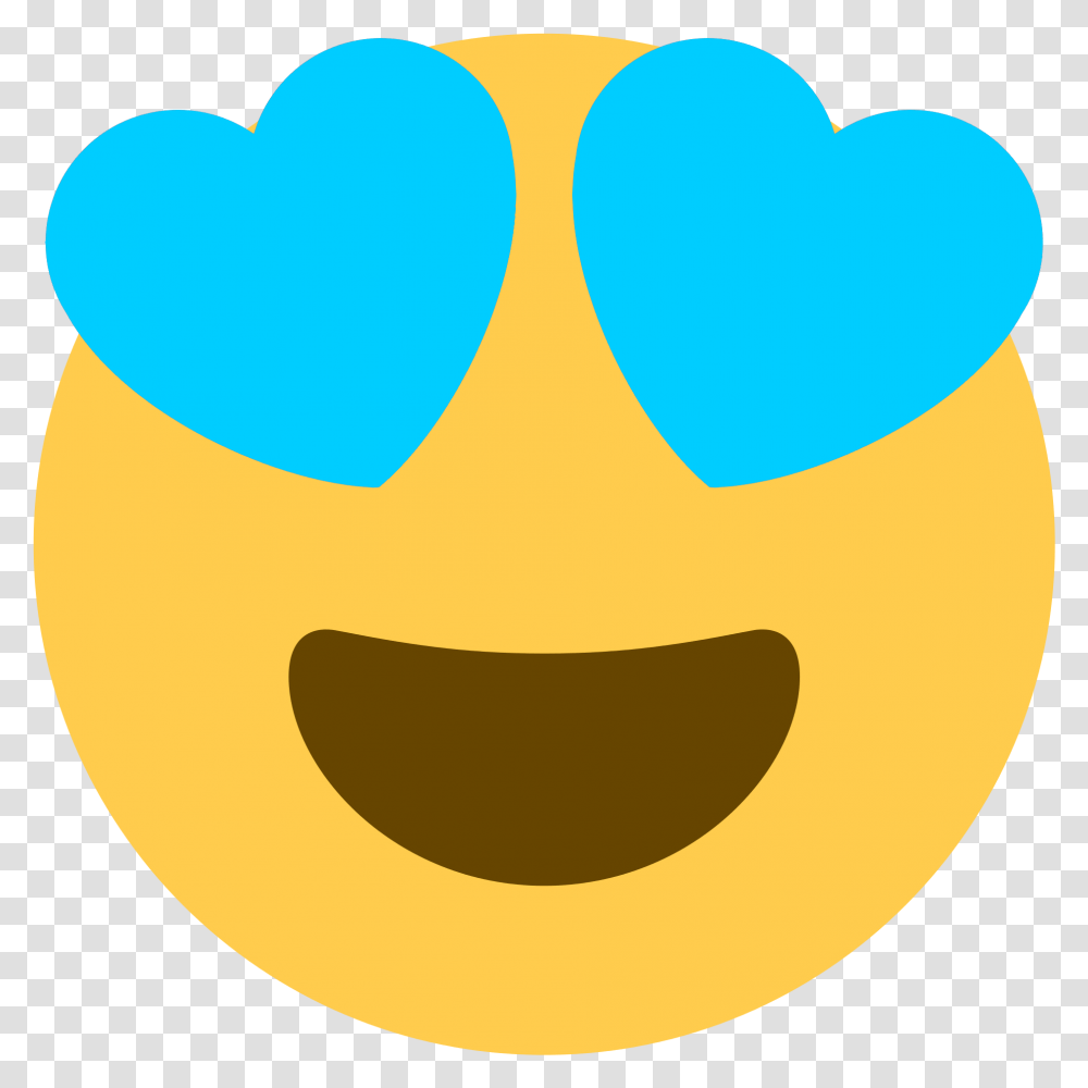 Blue Heart Eyes Emoji, Label, Sticker, Pac Man Transparent Png