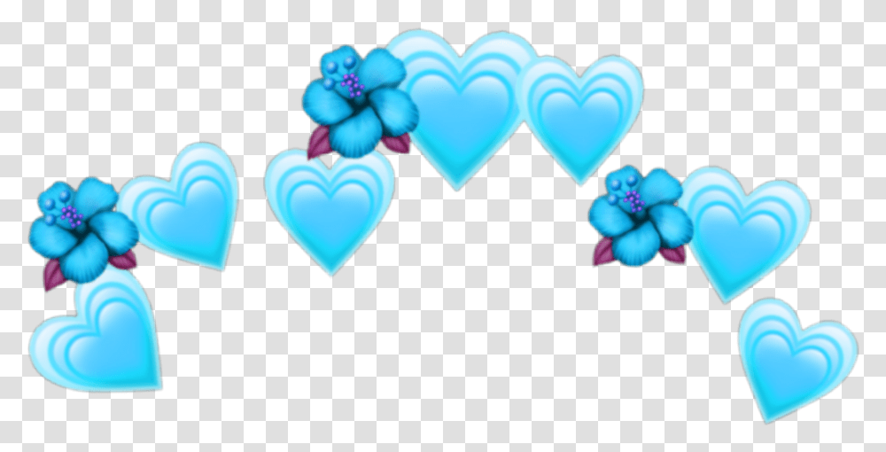 Blue Heart Flowerpower Blueheart Blueflowercrown Emoji Crown Hearts, Hair Slide, Purple, Accessories Transparent Png
