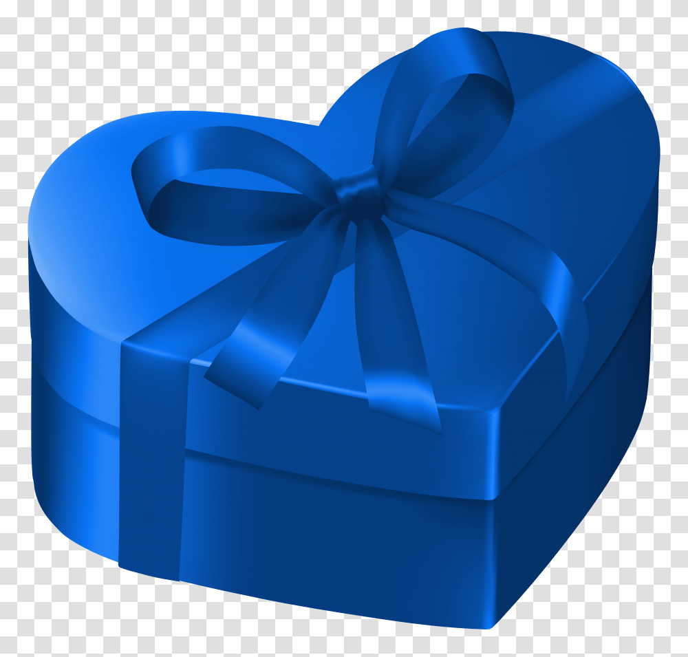 Blue Heart Gift Box Clipart Transparent Png