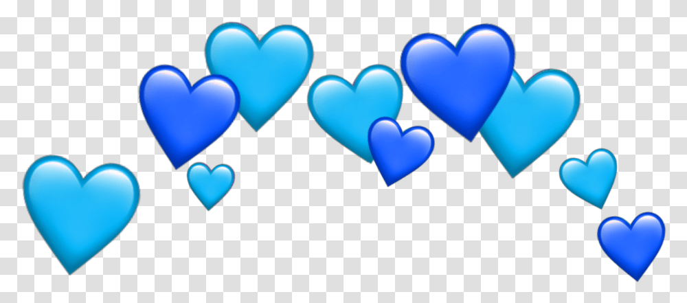 Blue Heart Hearts Tumblr Sticker Blue Heart Crown, Text, Light, Graphics Transparent Png