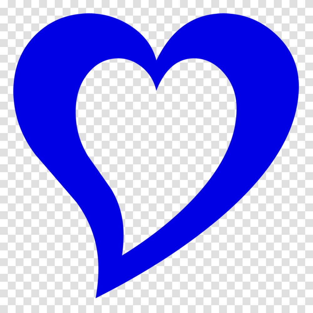 Blue Heart Outline Blue Outline Heart, Text, Pillow, Cushion Transparent Png
