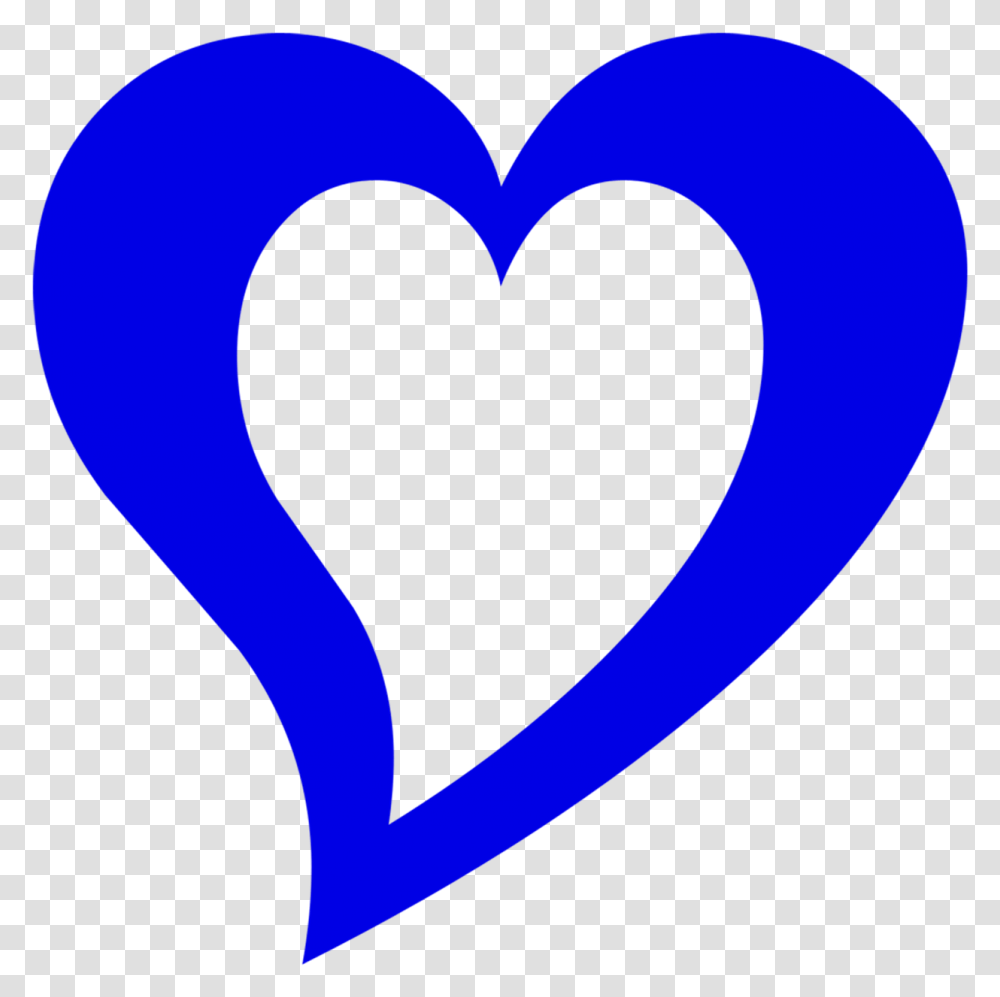 Blue Heart Outline, Pillow, Cushion Transparent Png