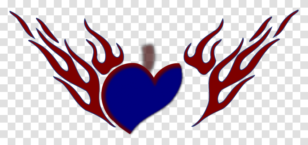 Blue Heart Red Flames Svg Vector Clip Purple Flames, Dynamite, Bomb, Weapon, Weaponry Transparent Png